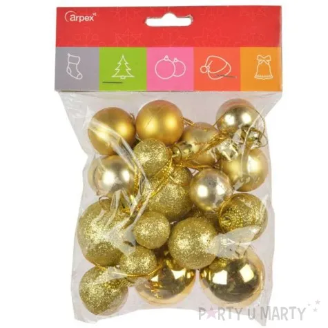 bombki mini mix zlote arpex komplet 20 szt