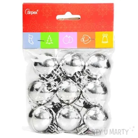bombki mini srebrne arpex 9 szt