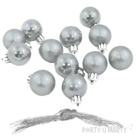 bombki nietlukace srebrne arpex 3 cm 12 szt