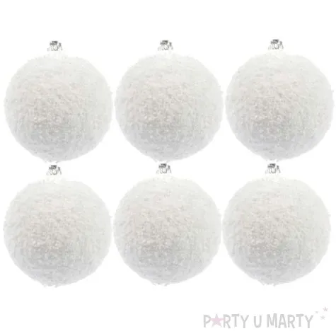 bombki osniezone biale arpex 6 cm 6 szt