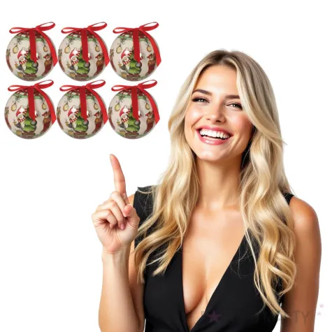 bombki pingwin z choinka akrylowe guirca 6 cm 6 szt