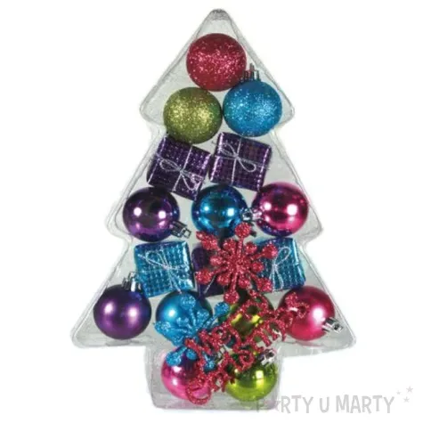 bombki plastikowe zestaw 17 szt choinka