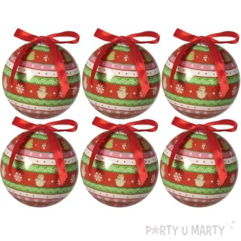 bombki swiateczna kompozycja akrylowe guirca 6 cm 6 szt