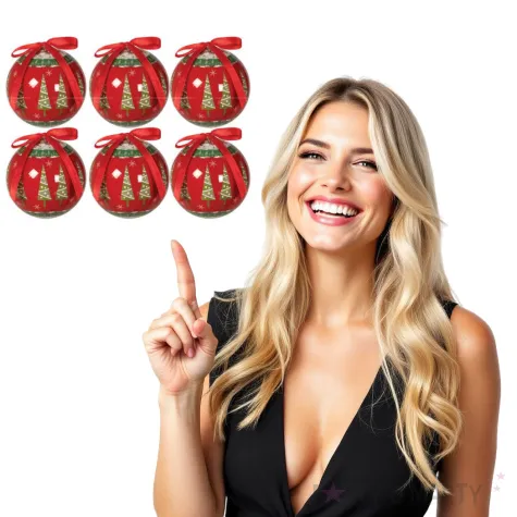 bombki swiateczna sceneria akrylowe guirca 6 cm 6 szt