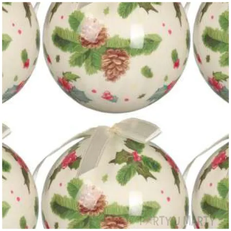 bombki swierk i jemiola akrylowe guirca 6 cm 6 szt