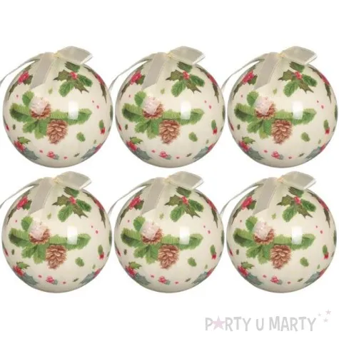 bombki swierk i jemiola akrylowe guirca 6 cm 6 szt