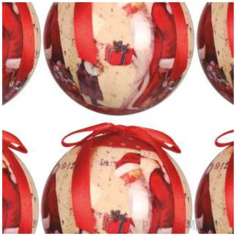 bombki swiety mikolaj akrylowe guirca 6 cm 6 szt