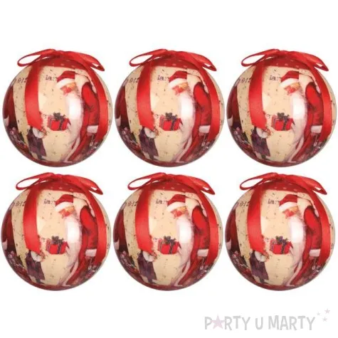 bombki swiety mikolaj akrylowe guirca 6 cm 6 szt