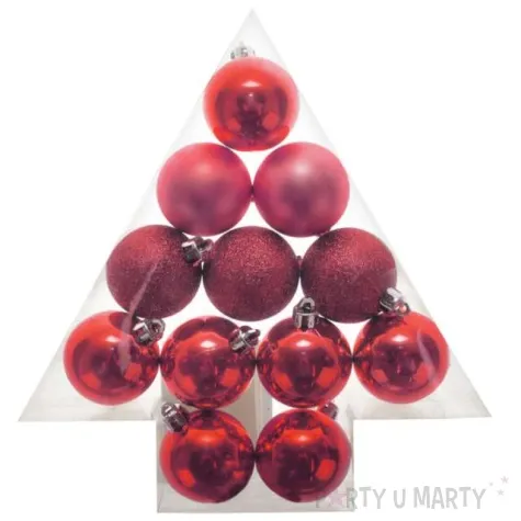 bombki zestaw mix czerwone arpex 3 5 cm 12 szt