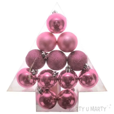 bombki zestaw mix rozowe arpex 3 5 cm 12 szt