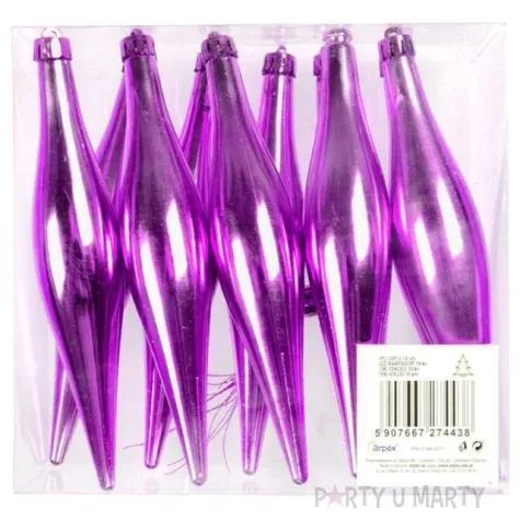 bombki zimowe sople rozowe arpex 10 szt