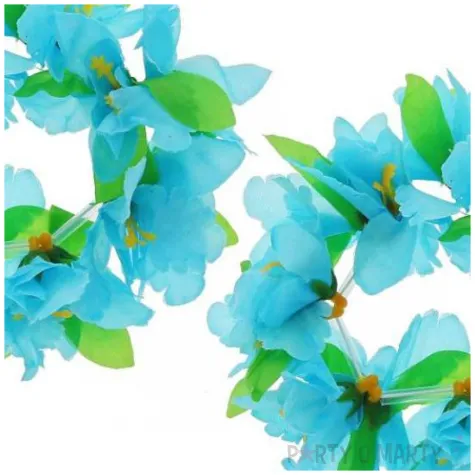 bransoletka hawajskie kwiaty niebiesko zielone godan 2 szt