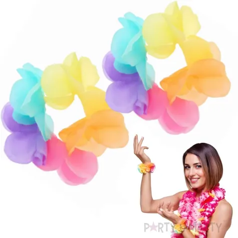 bransoletka hawajskie kwiaty pastelowe godan 2 szt