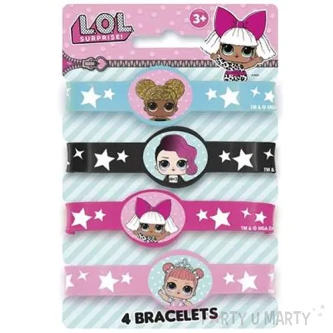 bransoletka lol surprise gumowa unique 4 szt