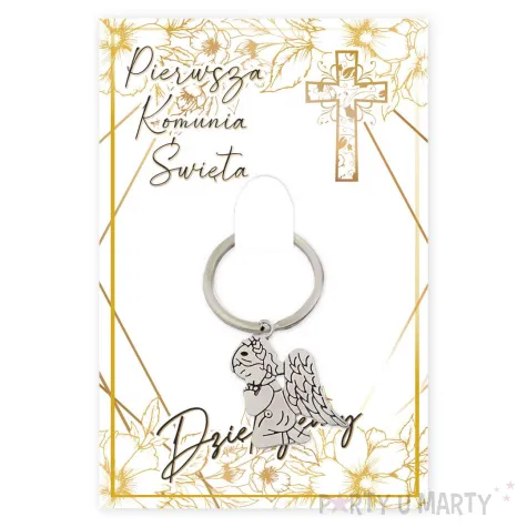brelok do kluczy aniolek gold line upominek podziekowanie dla gosci na komunie swieta p