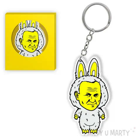 brelok drukowany lapapa papiez 2137 bialy