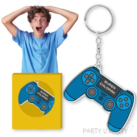 brelok drukowany super chlopak pad ps4 niebieski