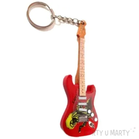 brelok gitara elektryczna rock czerwona kemis
