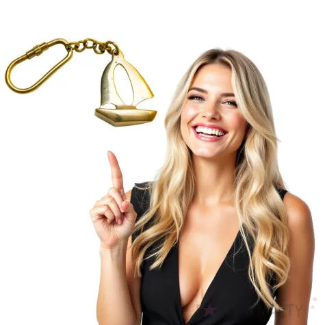 brelok jacht z karabinczykiem giftdeco zloty