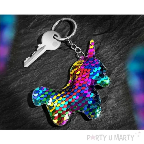 brelok jednorozec z cekinami teczowy gadgetmaster