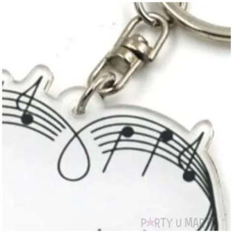brelok muzyczny serce z nutami bialy kemis