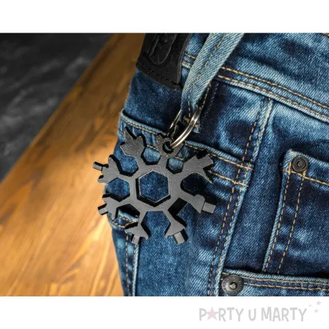 brelok sniezynka multi tool 18w1 czarny gadgetmaster