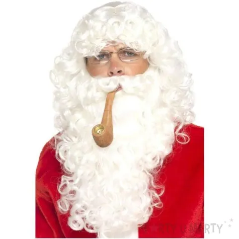 broda party swiety mikolaj 4w1 z fajka biala smiffys