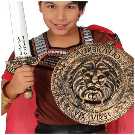 bron biala miecz antyczny wraz z tarcza guirca