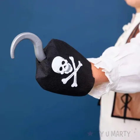 bron hak pirata z czaszka i mankietem partypal 22 cm