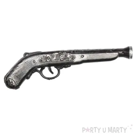 bron pistolet pirata srebrny smiffys 25 cm