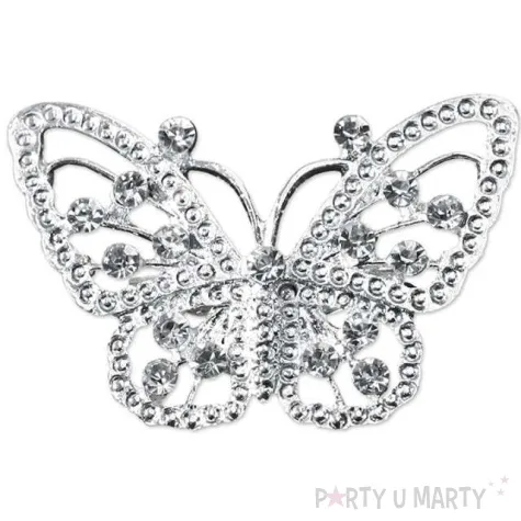 broszka ozdobna motylek srenbry partydeco 30x48mm