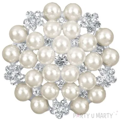 broszki ozdobne perly mix partydeco 45mm 2 szt