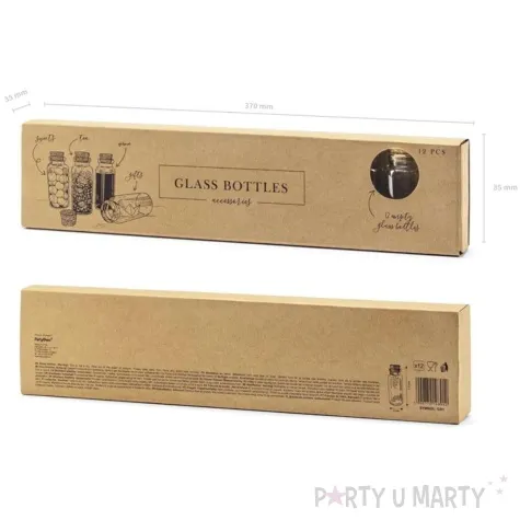 buteleczka szklana classic z korkiem partydeco 30x75 mm 12 szt