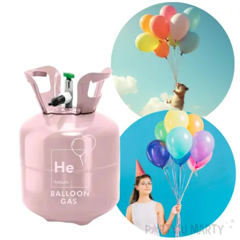 butla jednorazowa z helem classic 20 rozowy jasny partydeco