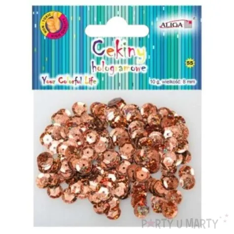cekiny classic holo brazowe 8 mm 10 g aliga