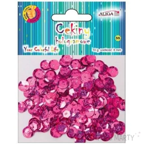 cekiny classic holo rozowe ciemne 8 mm 10 g aliga