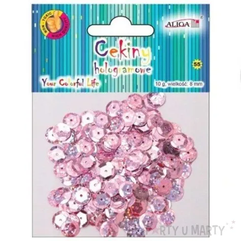 cekiny classic holo rozowe jasne 8 mm 10 g aliga