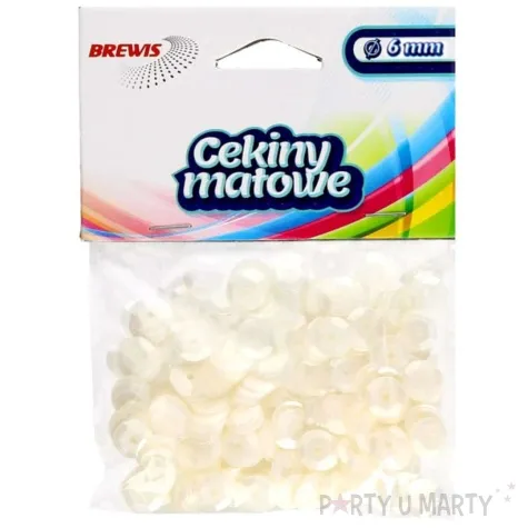 cekiny classic matowe biale 6 mm brewis 10 g