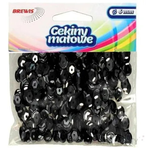 cekiny classic matowe czarne 6 mm brewis 10 g