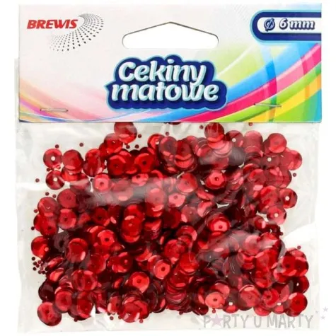 cekiny classic matowe czerwone 6 mm brewis 10 g