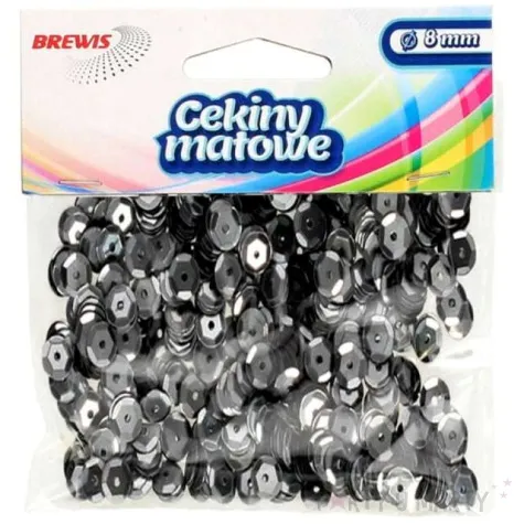 cekiny classic matowe szare 8 mm brewis 10 g
