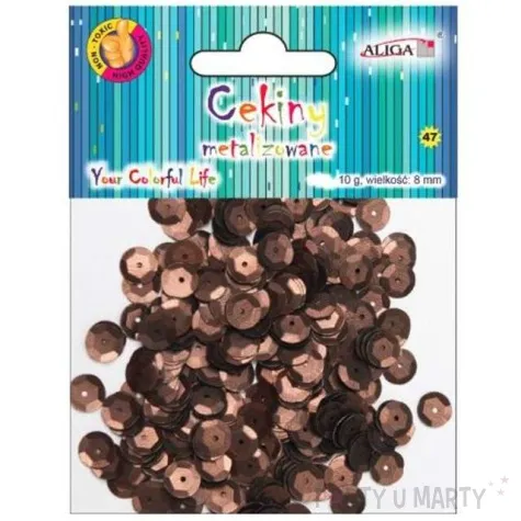 cekiny classic metalic brazowe 8 mm 10 g aliga