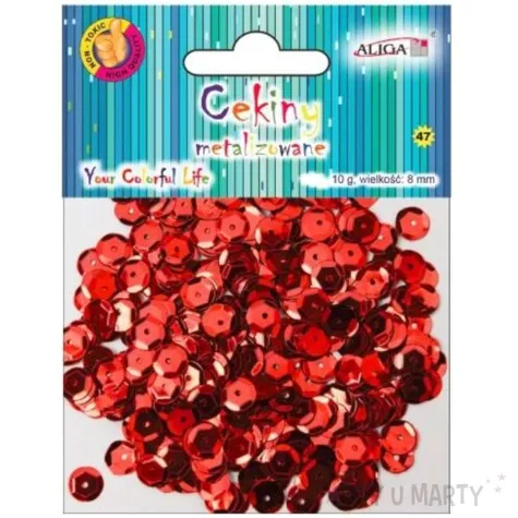 cekiny classic metalic czerwone 8 mm 10 g aliga
