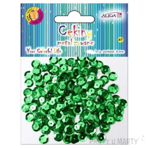 cekiny classic metalic zielone 8 mm 10 g aliga