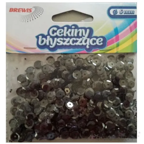 cekiny classic metalik czarny 6mm brewis 10g