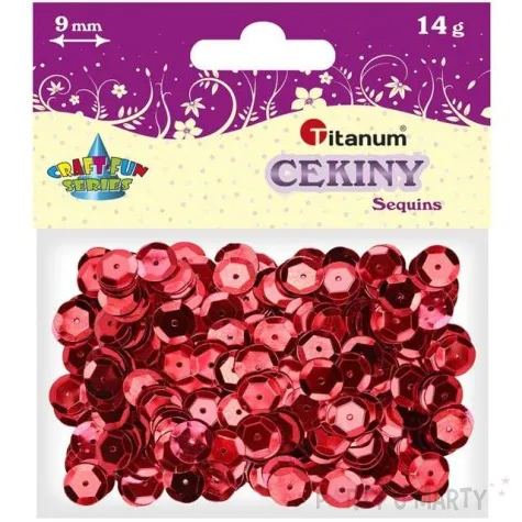 cekiny classic metallic czerwone 9 mm 14 g titanum