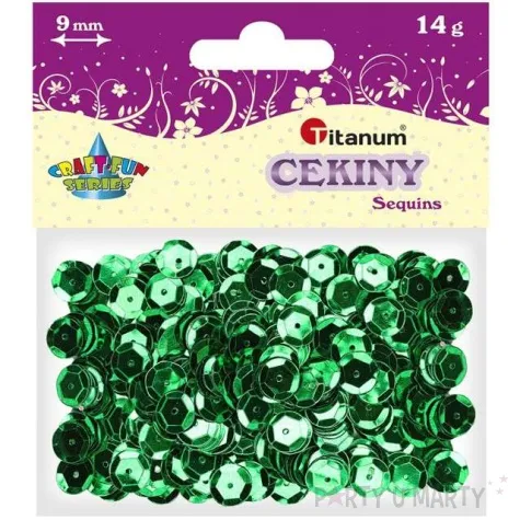 cekiny classic metallic zielone 9 mm 14 g titanum
