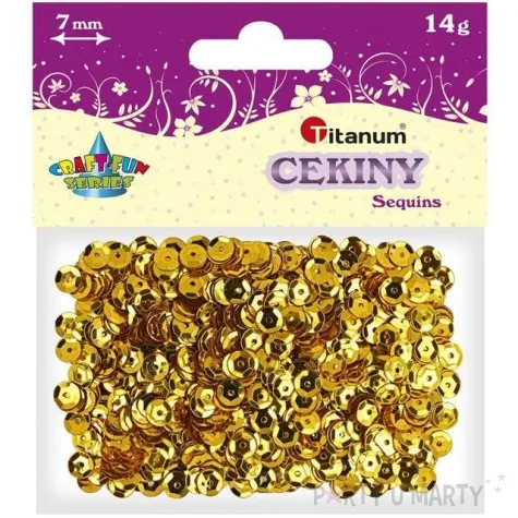 cekiny classic metallic zlote 7 mm 14 g titanum