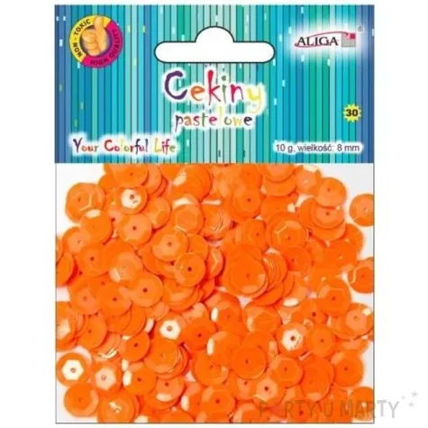 cekiny classic pastel pomaranczowe 8 mm 10 g aliga