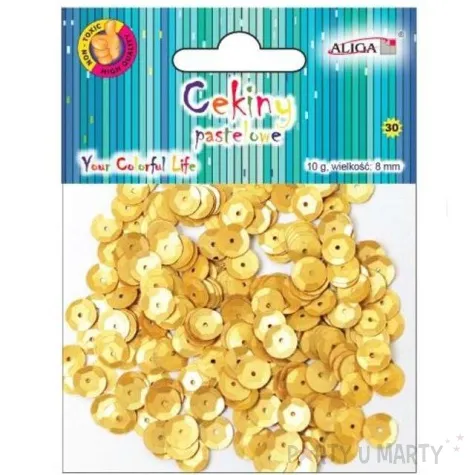 cekiny classic pastel zlote 8 mm 10 g aliga